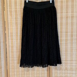 Sensational Collection Womens L Skirt Black Lace Lined Midi Whimsigoth Bohemian